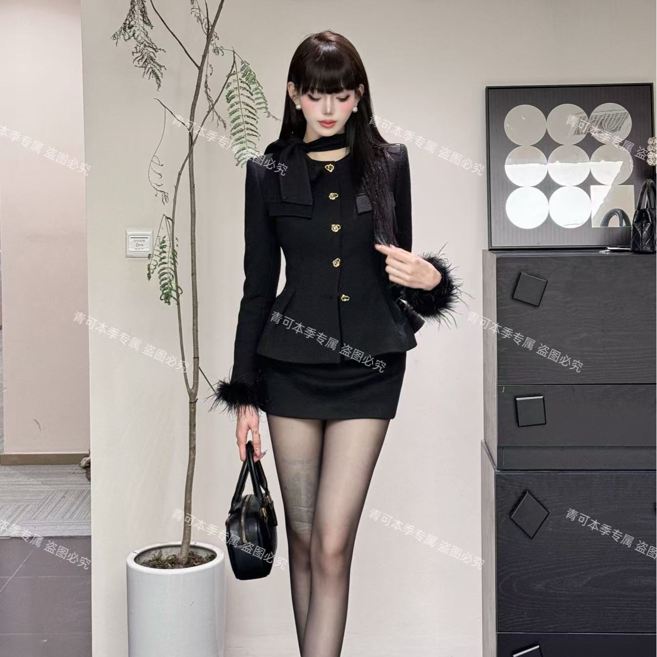 【精选优品】2024新款内里加棉加厚显瘦气质女士套装T241024