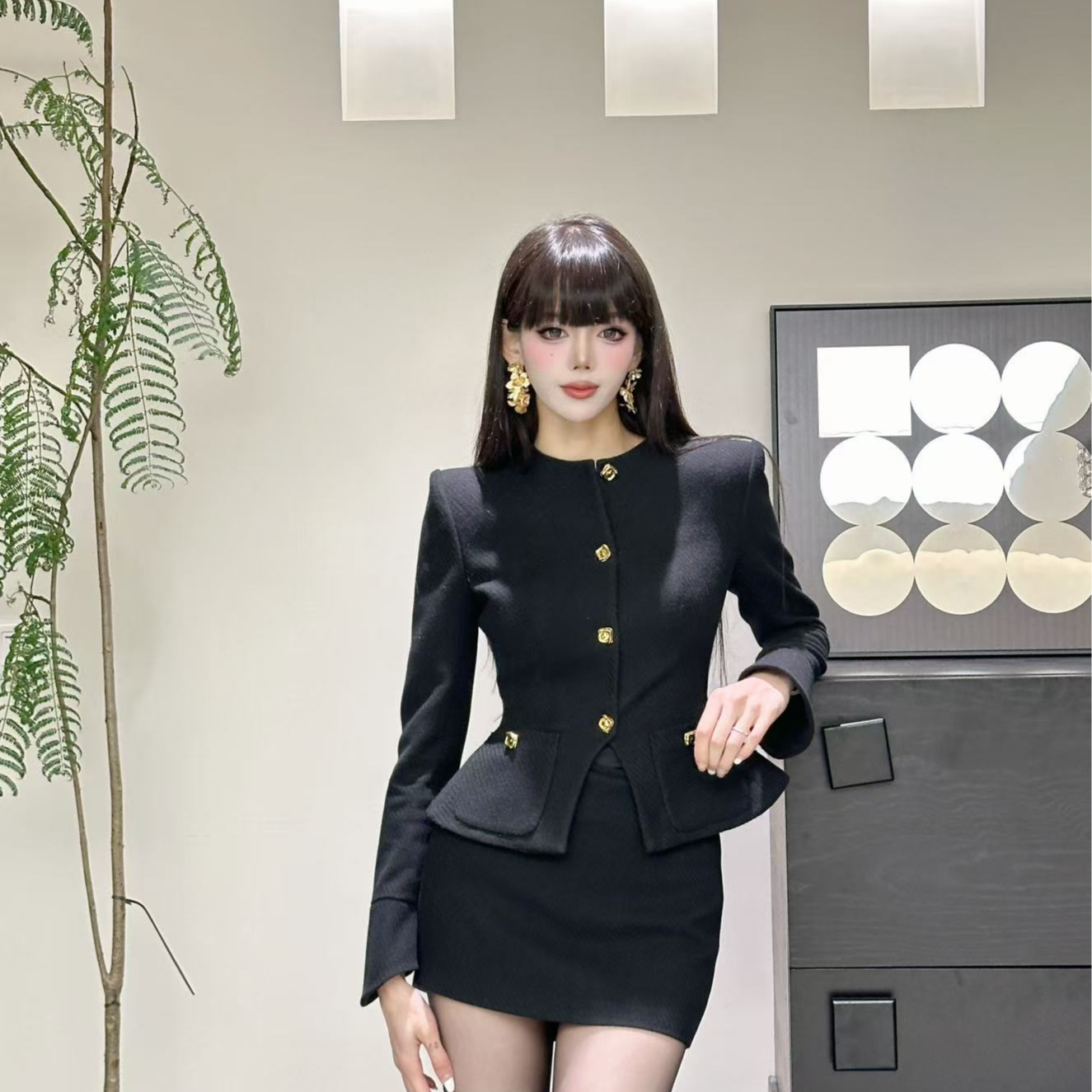 【精选优品】新款时尚气质修身显瘦短款女装套装T24797