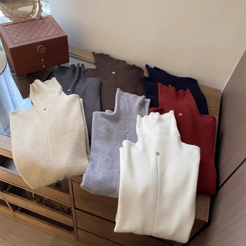 工厂直发秋冬款时尚简约百搭显瘦高领纯色打底衫011