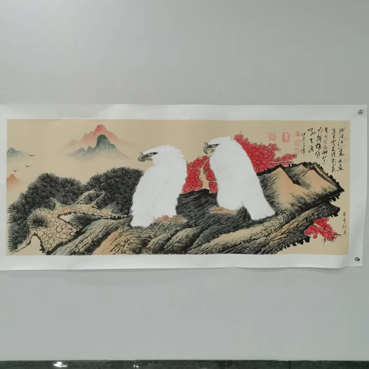 李子伟 绘画作品--《双鹰图》