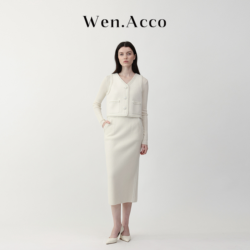 永恒小香风法式羊毛背心秋冬时髦马甲复古V领马夹S752