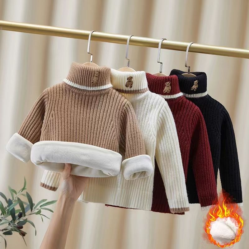女童毛衣高领2023秋冬新款韩版洋气女宝宝打底衫冬季小童冬装内搭