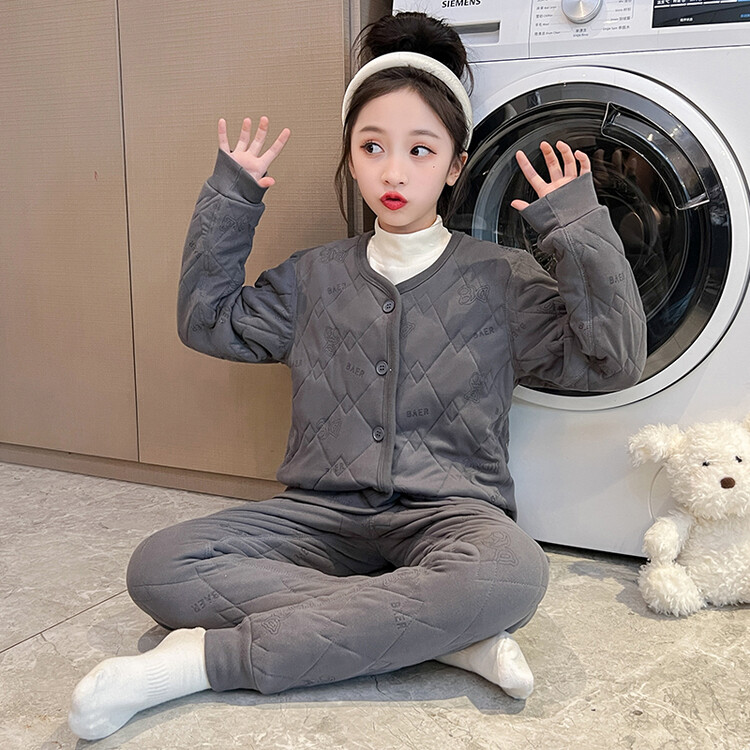 校服神器冬季儿童保暖内衣套装加绒加厚女童秋衣秋裤保暖衣保暖裤