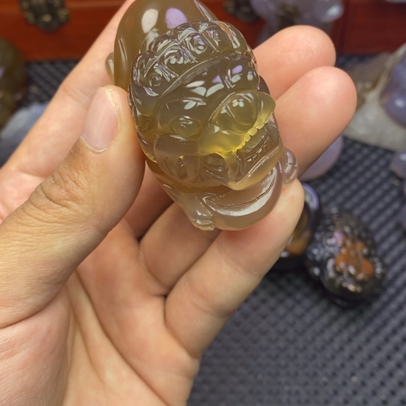 【闪购商品】玛瑙/玉髓手把未镶嵌神*