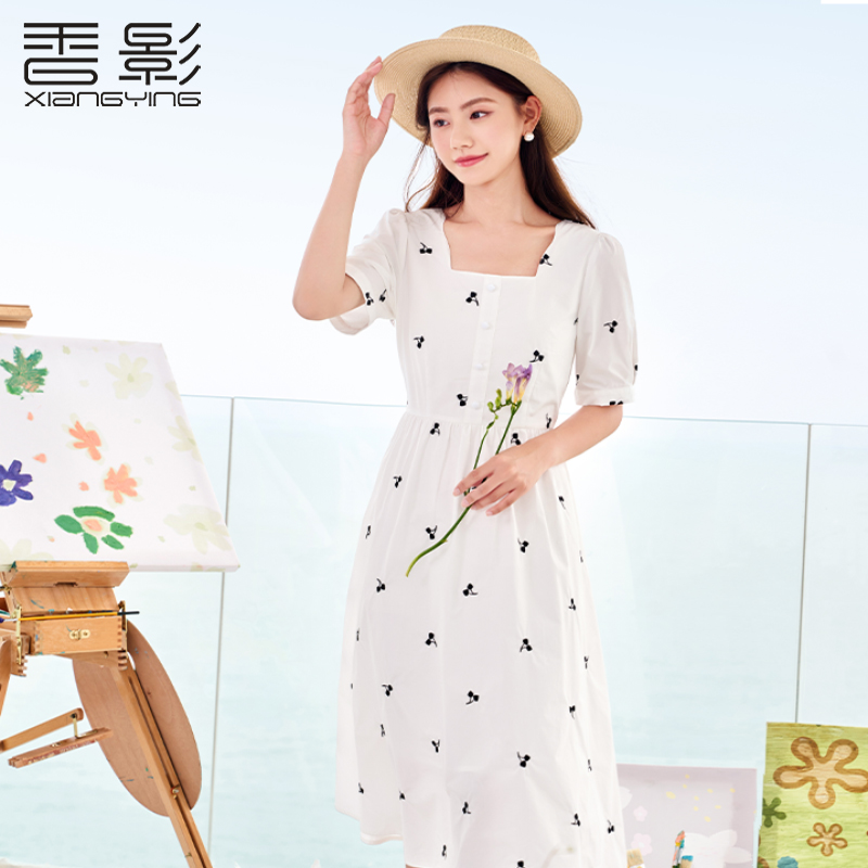【龙小弟专属】Q832295连衣裙 香影碎花连衣裙女夏装新款樱桃刺绣