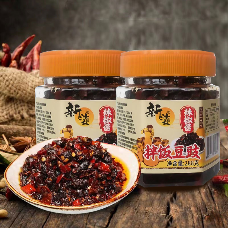 拌饭豆豉手工酱湖南特产即食香辣拌面下饭菜农家风味野山椒辣椒酱
