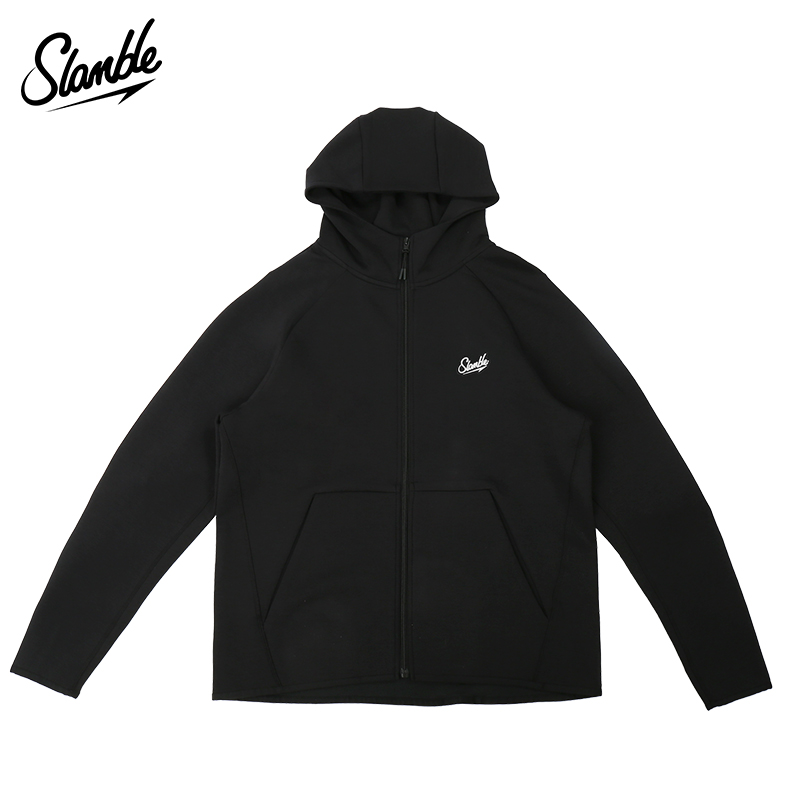 SLAMBLE空气层运动休闲外套连帽拉链卫衣男帽衫休闲运动百搭上衣