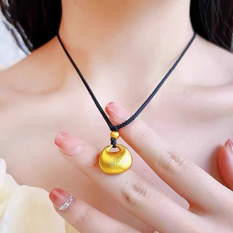 【专柜款】小胖福实心吊坠黑绳