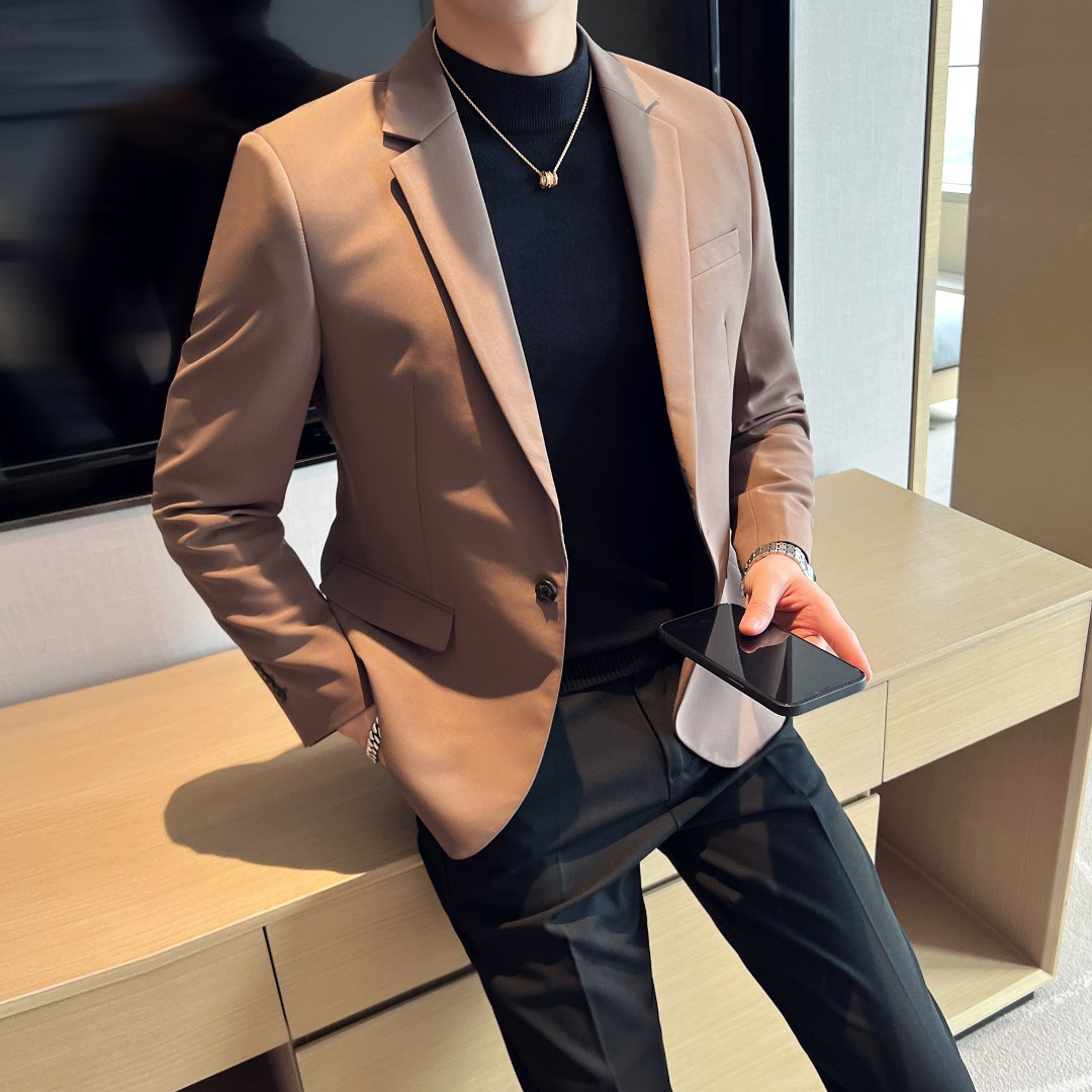 WG2秋季新款男士西装外套男韩版修身男士上衣男休闲小西装男潮流
