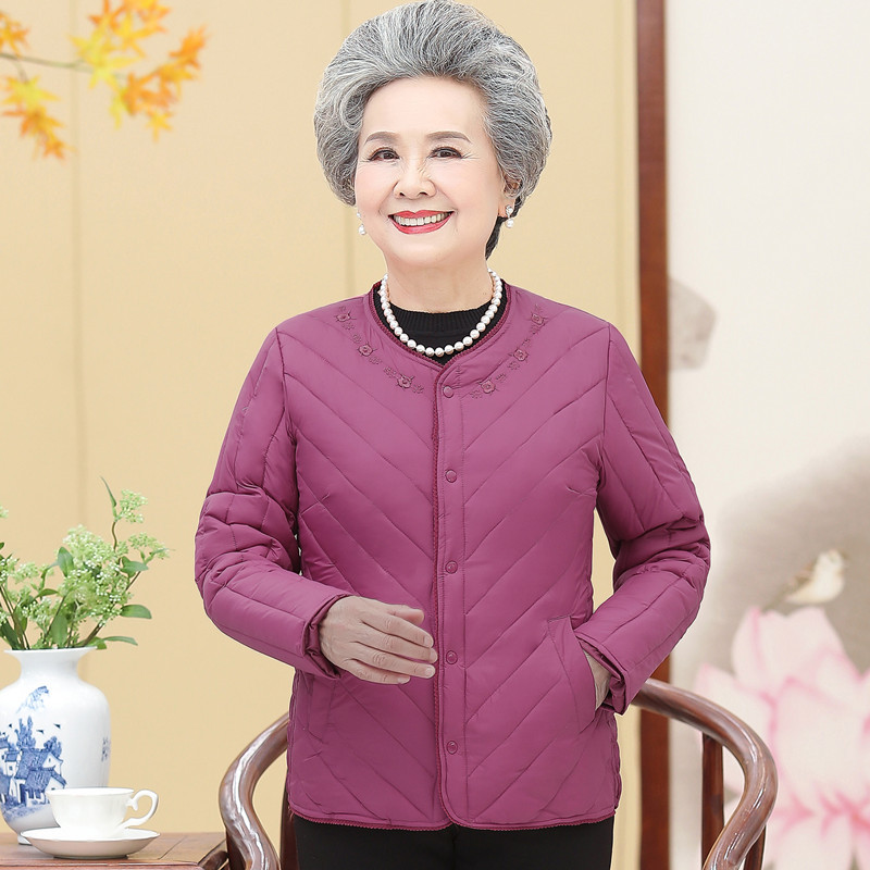 奶奶装轻薄羽绒服内胆60岁70中老年人冬装女老人衣服妈妈加厚中年