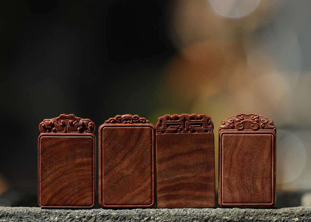 老山檀香黑肉虎皮纹平安无事牌4*2.5*0.8