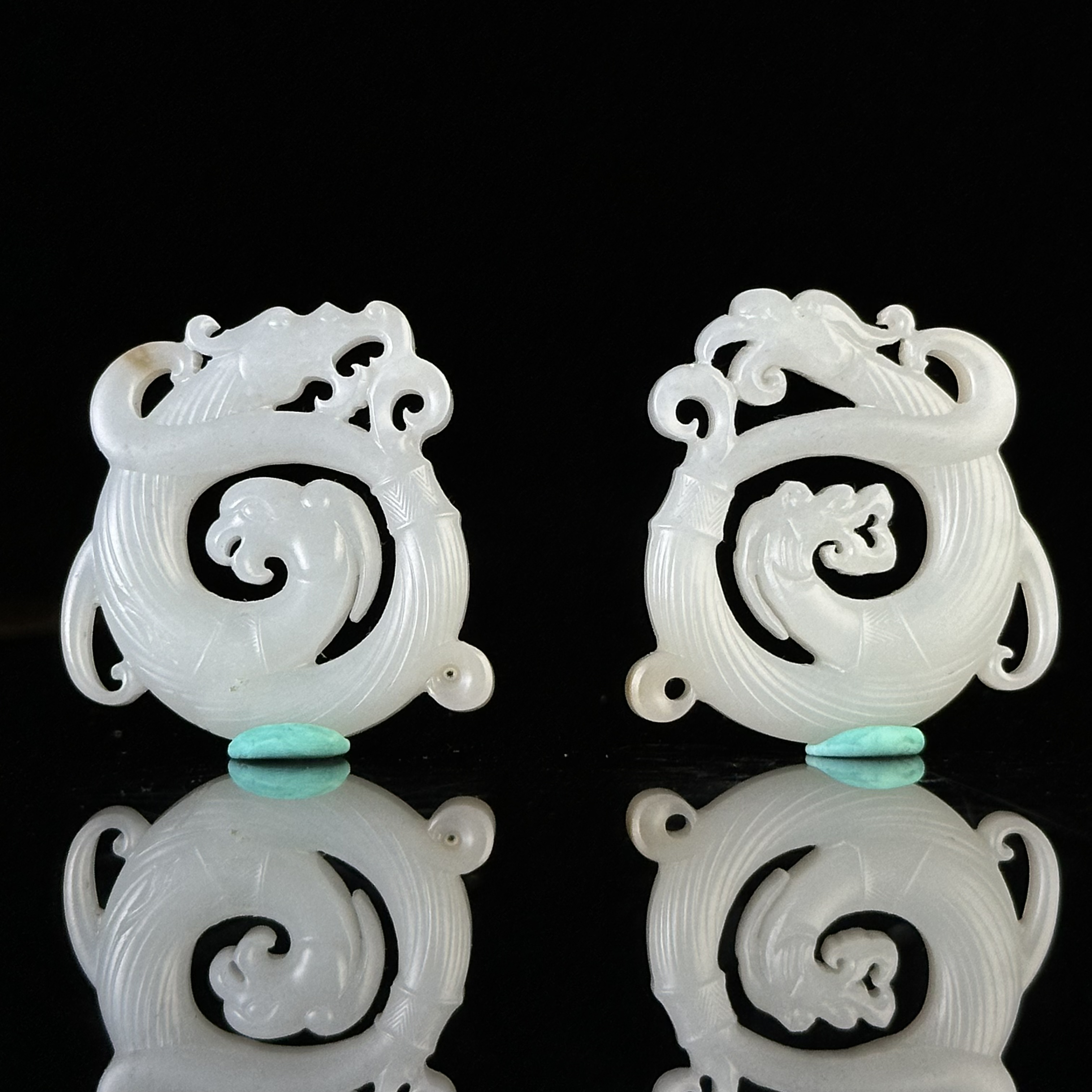 民国和田玉龙凤组佩 ZR141106046*【上海兰馨】