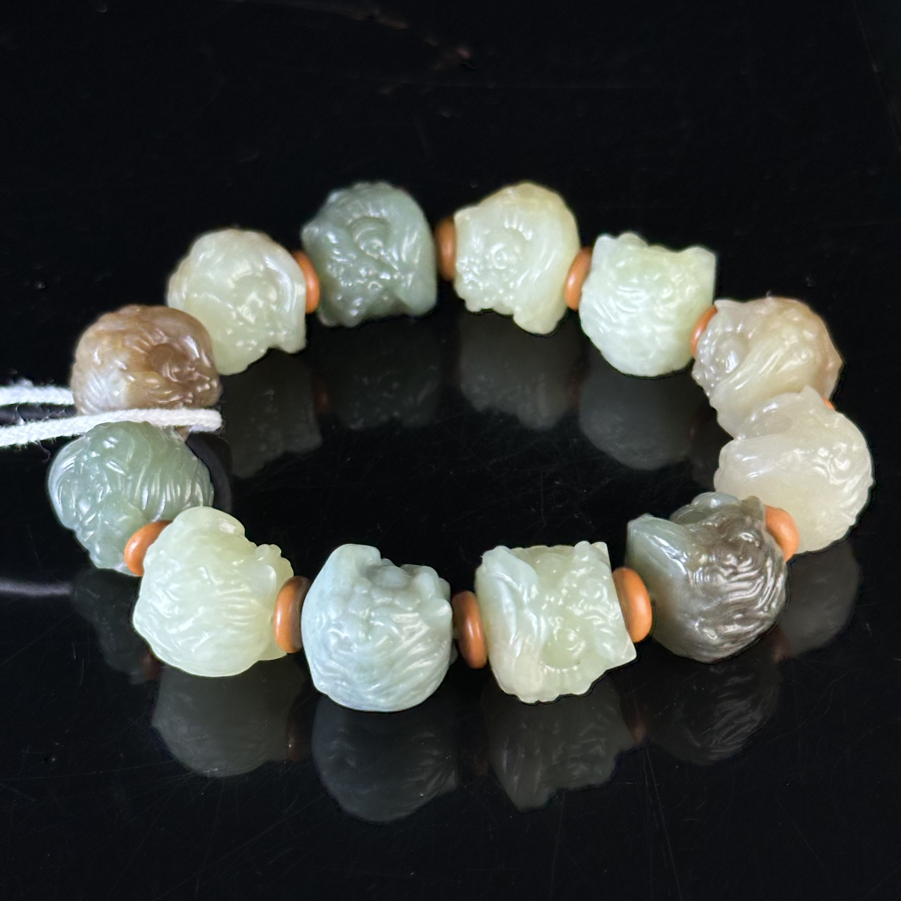 20世纪和田玉醒狮多宝手串 *【上海兰馨】