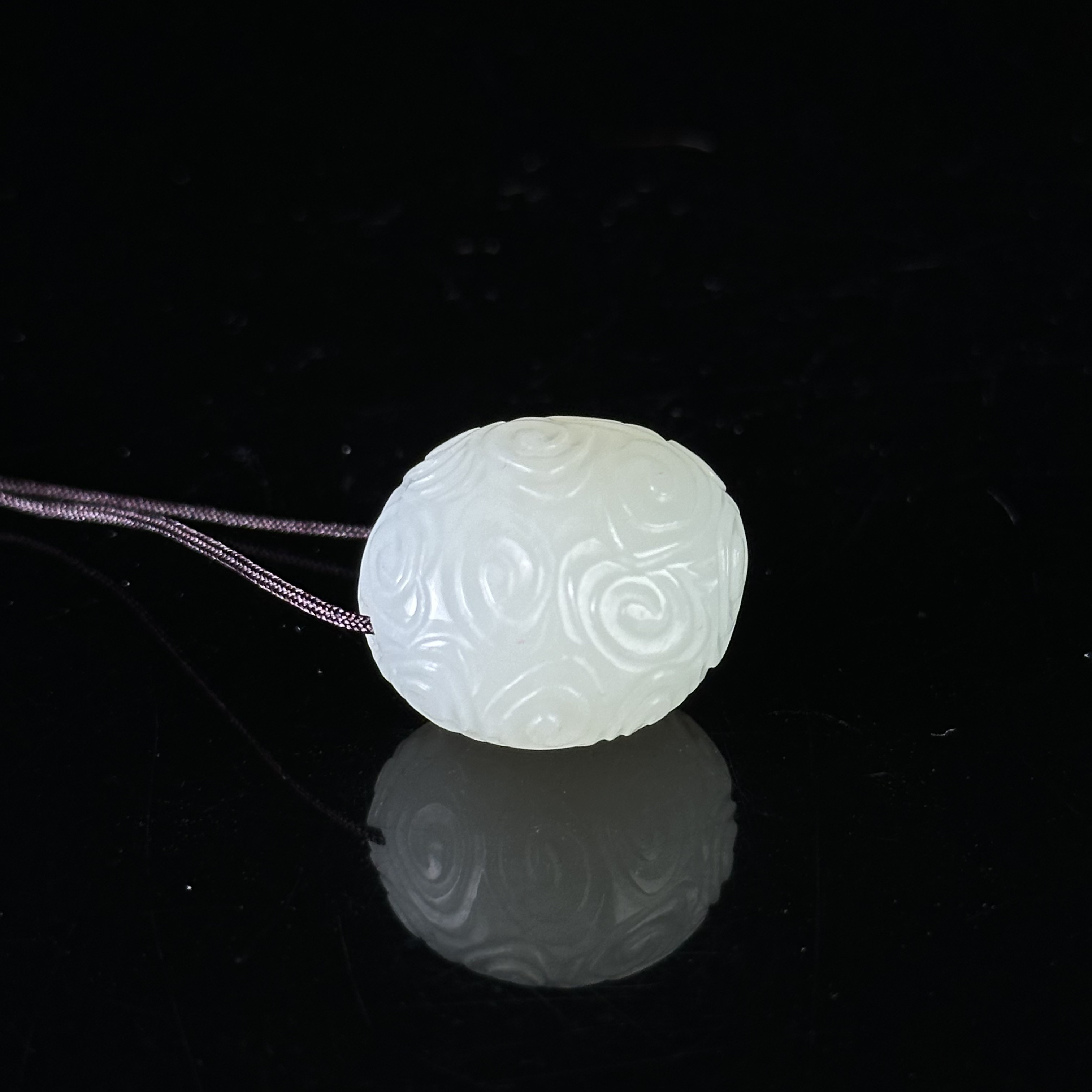 清和田玉卷云纹佩珠 YS0901059X*【上海兰馨】