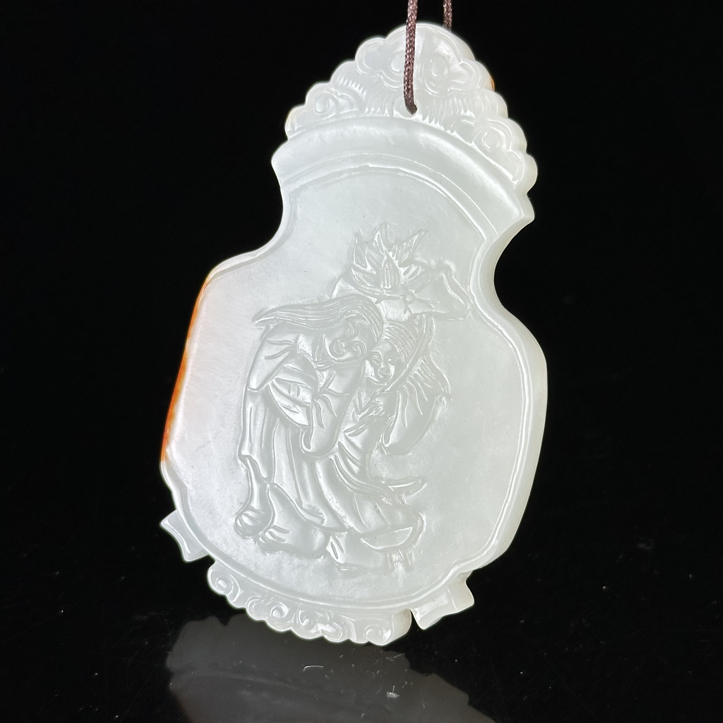 清和田玉和合二仙牌佩 ZR91203003*【上海兰馨】