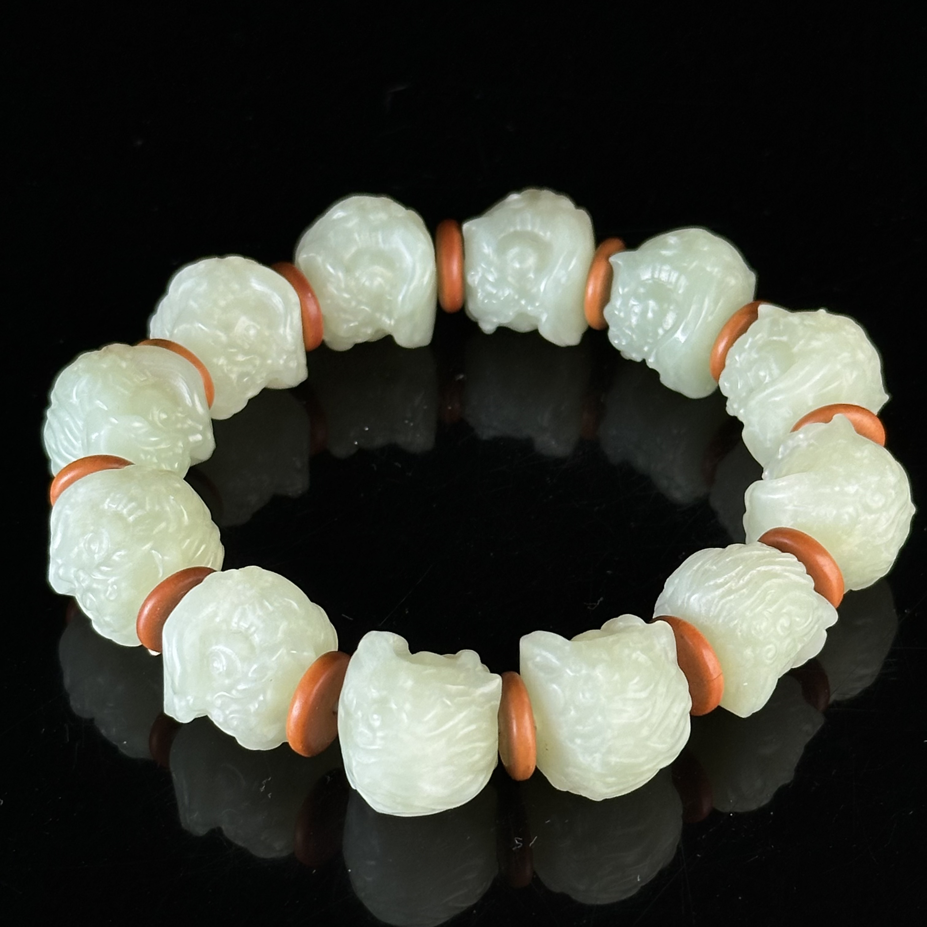 二十世纪和田玉醒狮手串 福利品*【上海兰馨】