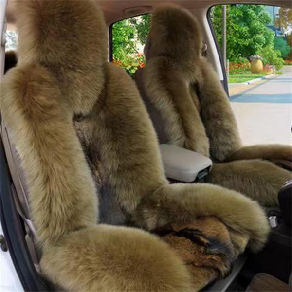 冬季汽车羊毛坐垫皮毛一体真皮坐垫高低毛五座车通用连体靠背垫