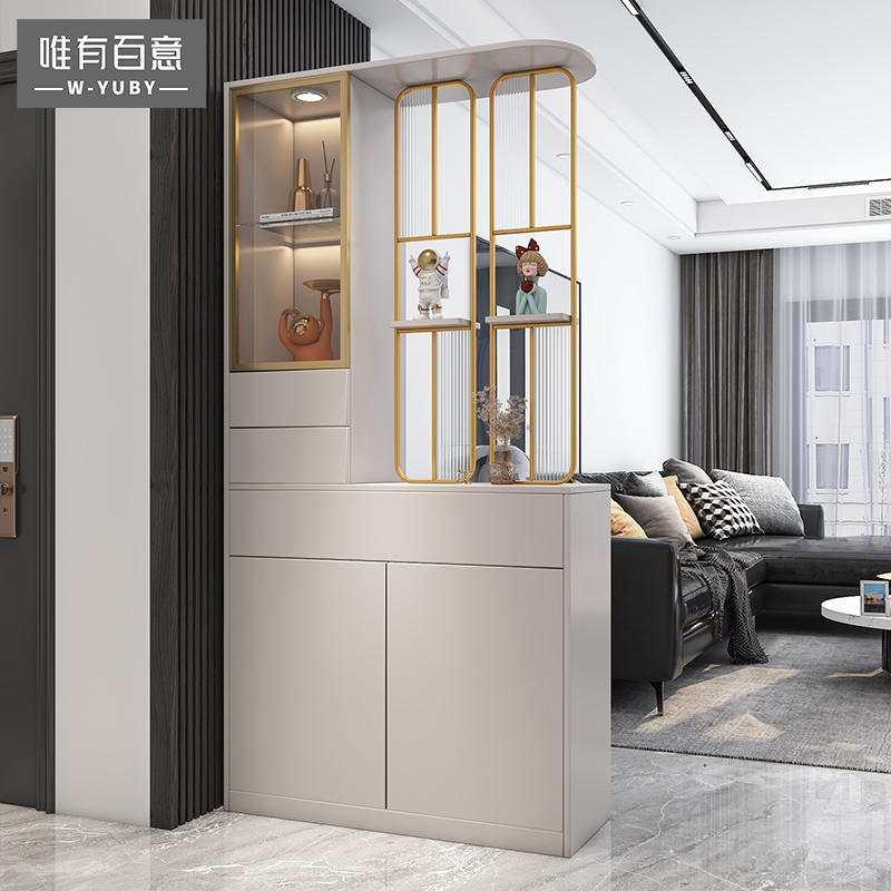 玄关柜轻奢屏风隔断柜现代简约容厅入户门厅鞋柜一体装饰柜酒柜