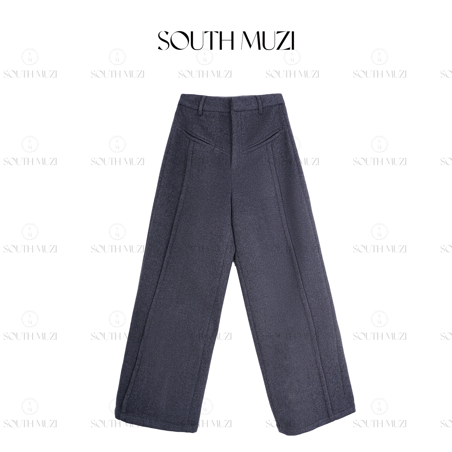 【繁华街头】腰显瘦直筒裤冬季加绒保暖休闲裤女遮肉设计感QDK15