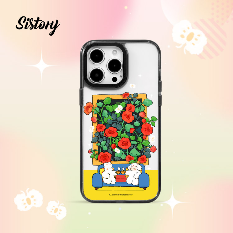 sistory 花朵下的小熊 磁吸防摔全包 适用iPhone17promax15手机壳