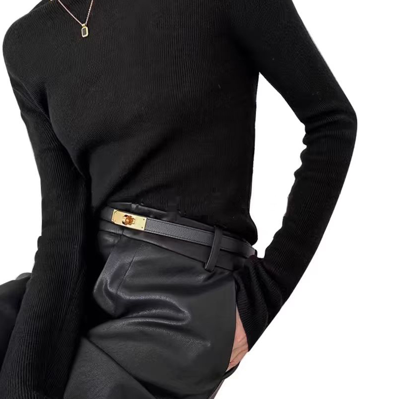 羊毛衫搭配柔软云雾感百搭时尚针织修身圆领