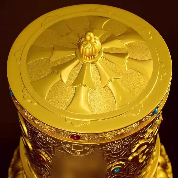 电动转轮室内家用转经筒摆件