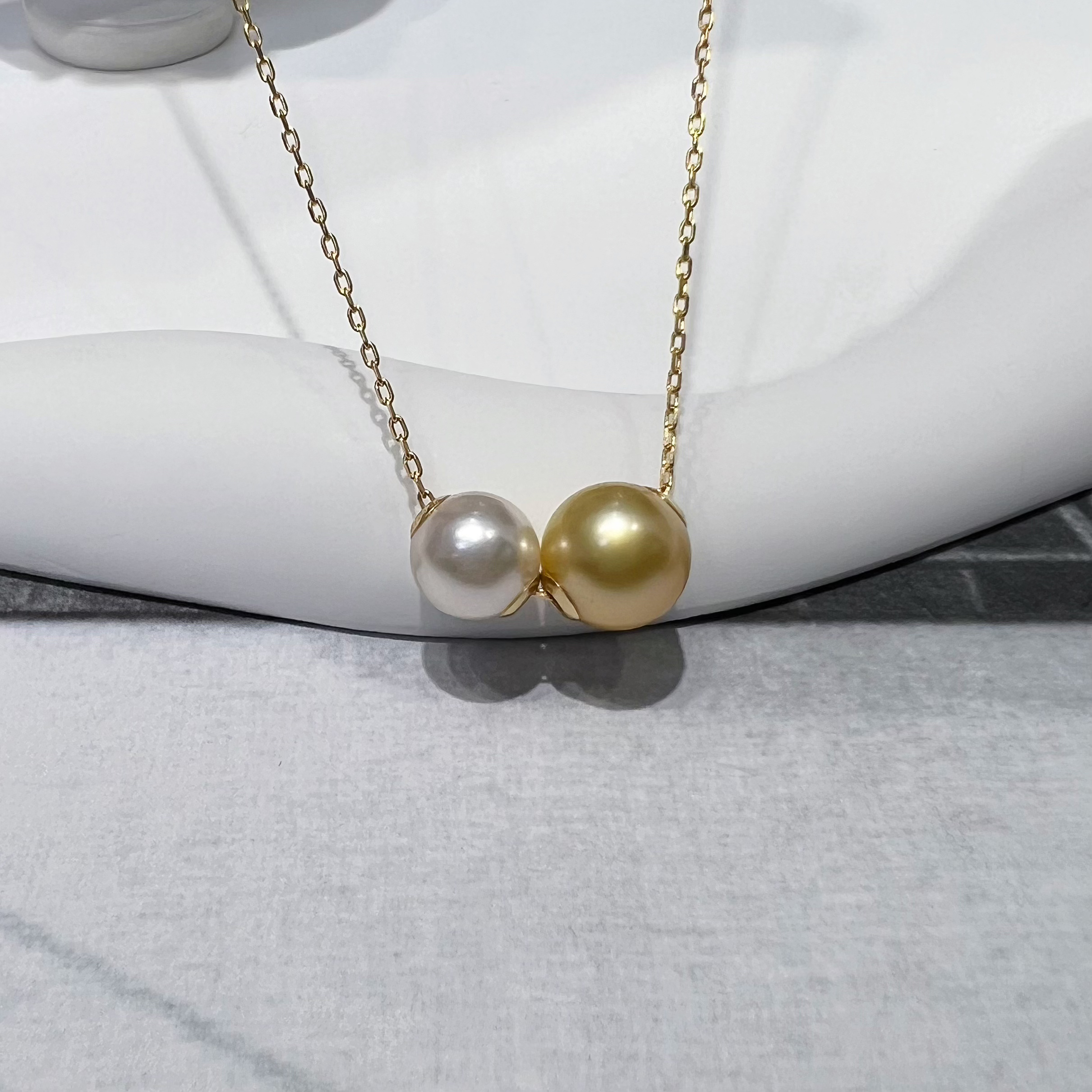 双珠路路通||海水金珠*海水Akoya*吊坠（赠银链）*18k金镶嵌【JB026】