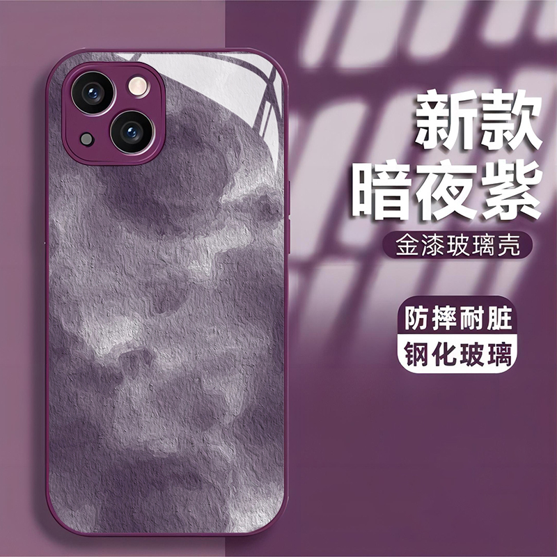 油画2适用苹果15安卓手机壳iPhone14promax创意13玻璃12卡通11