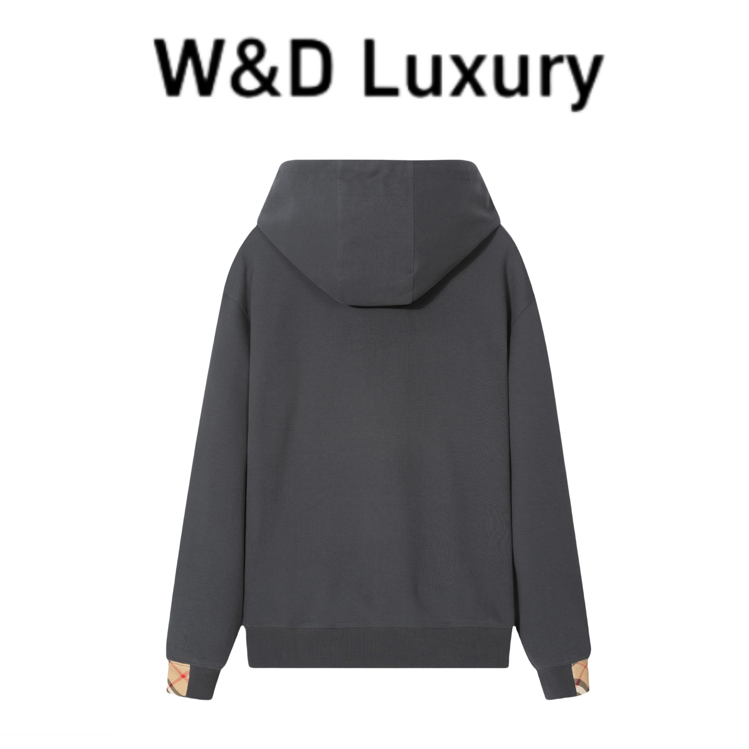 门店2399！W&D(英国订单)巴家轻奢高端男女同款连帽卫衣百搭经典格