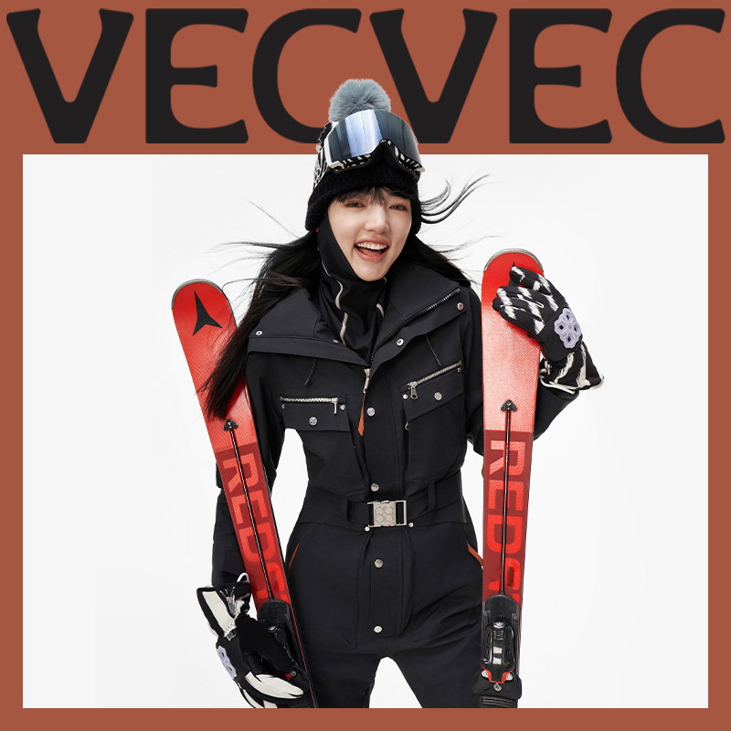 VECVEC连体滑雪服女3L单板双板透气加厚保暖透气防水滑雪衣裤套装