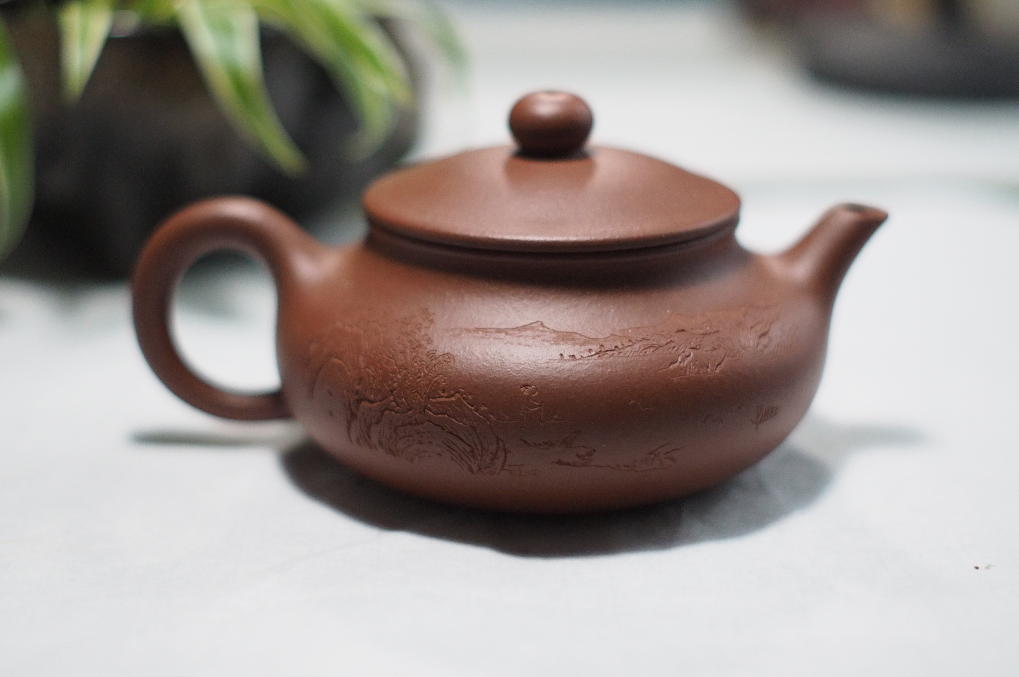 【守波草堂】宜兴原矿紫砂 古韵壶  底槽青制作 容量220cc