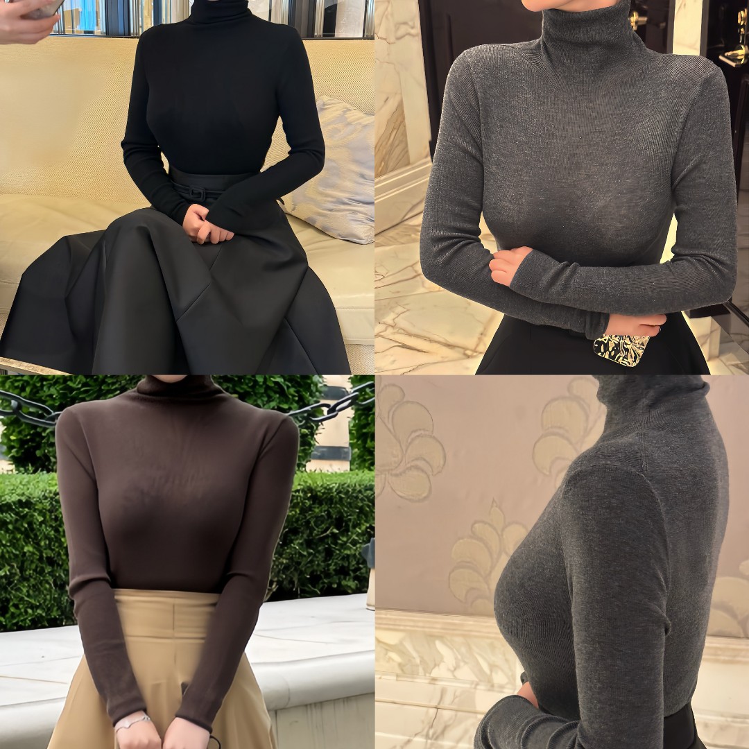 DIDI LAUREN“基础优雅”精仿羊毛经典气质半高领打底衫