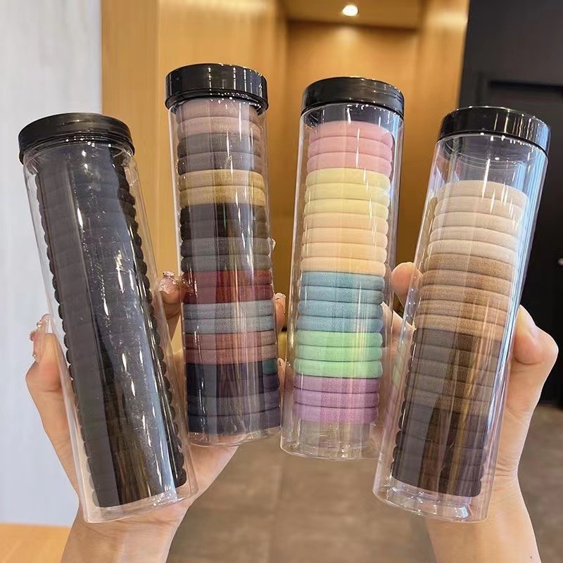 (1元一罐20根)高弹力头绳扎头发发圈独立罐装耐用简约不伤发百搭