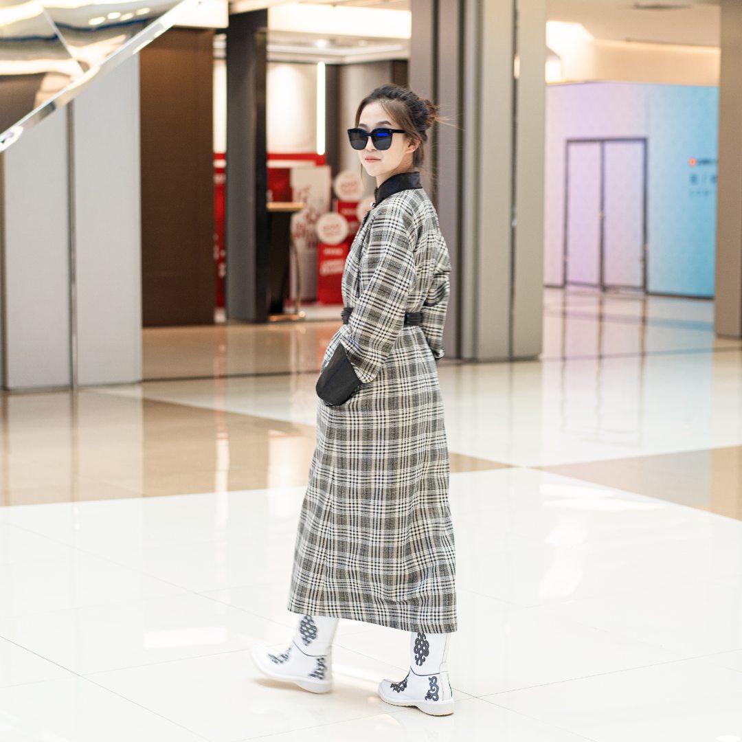 【蒙高俪晶】民族风时尚气质显瘦长款传统袍子