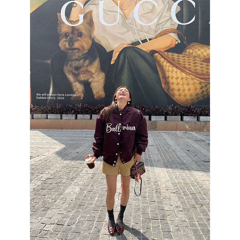 落落狷介 棒球服外套女2025年新款早春加厚短外套小个子chic外套