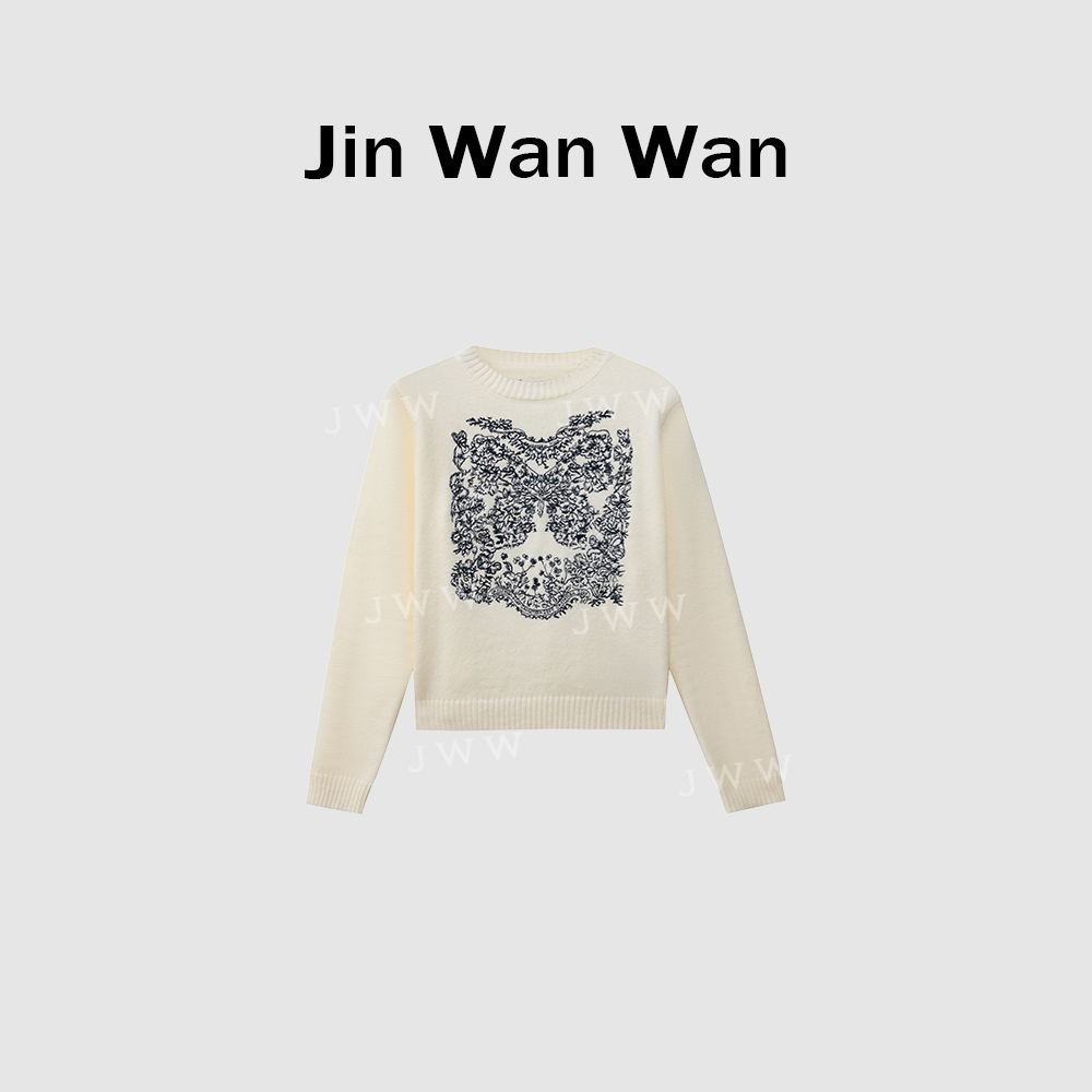 【no退no换】【冬日绵绵】复古重工刺绣套头宽松慵懒毛衣 077