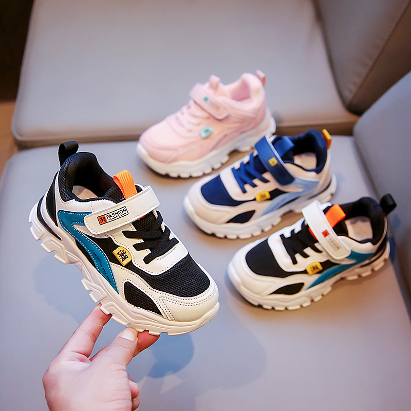 女童运动鞋春秋新款软底透气网面儿童鞋中大童粉色秋季女孩鞋