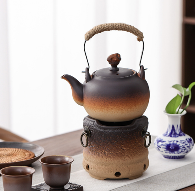 家用户外陶瓷围炉煮茶器炉烧水壶酒精炉小温茶茶壶炉底座陶泥