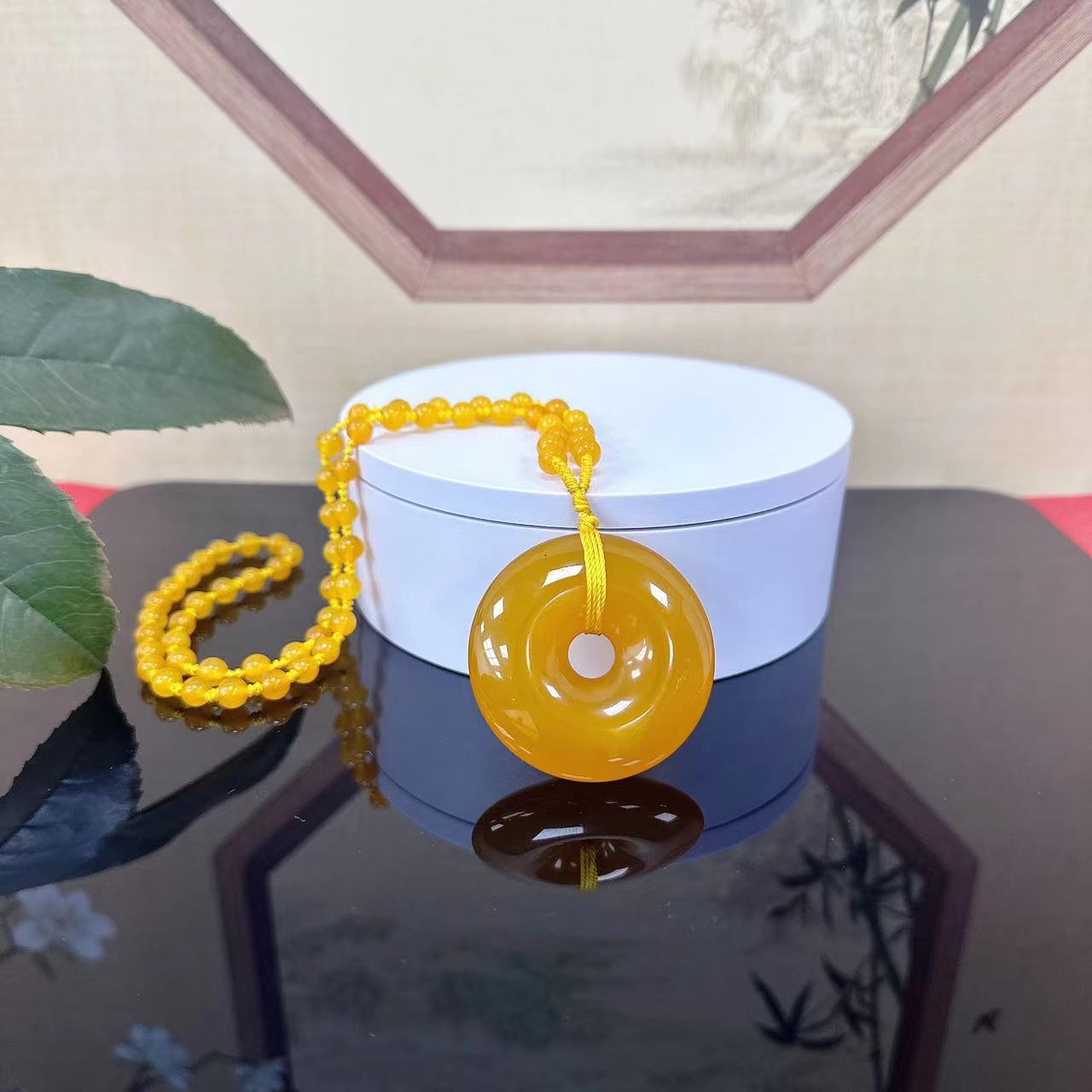 【蒂凡严选】531天然玉石玄黄帝珠平安扣吊坠增链（多样性发货）(ZF)