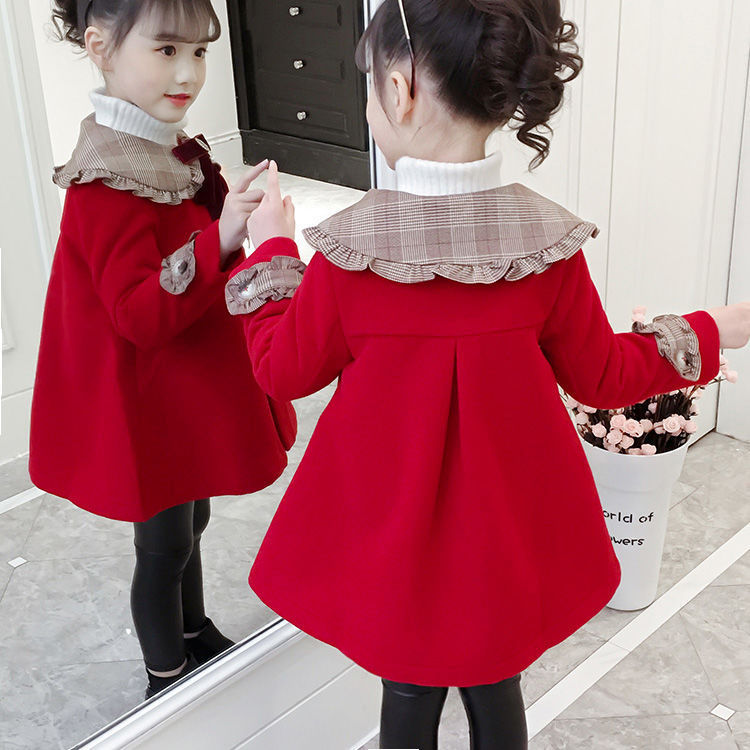 女童水貂绒外套2023新款中长款秋冬潮韩版加厚中大儿童潮流呢可爱