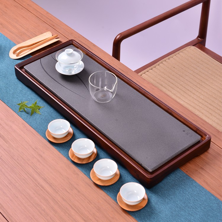祥福定慧现代纯天然乌金石日式高端家用干泡台茶台茶具茶海茶盘