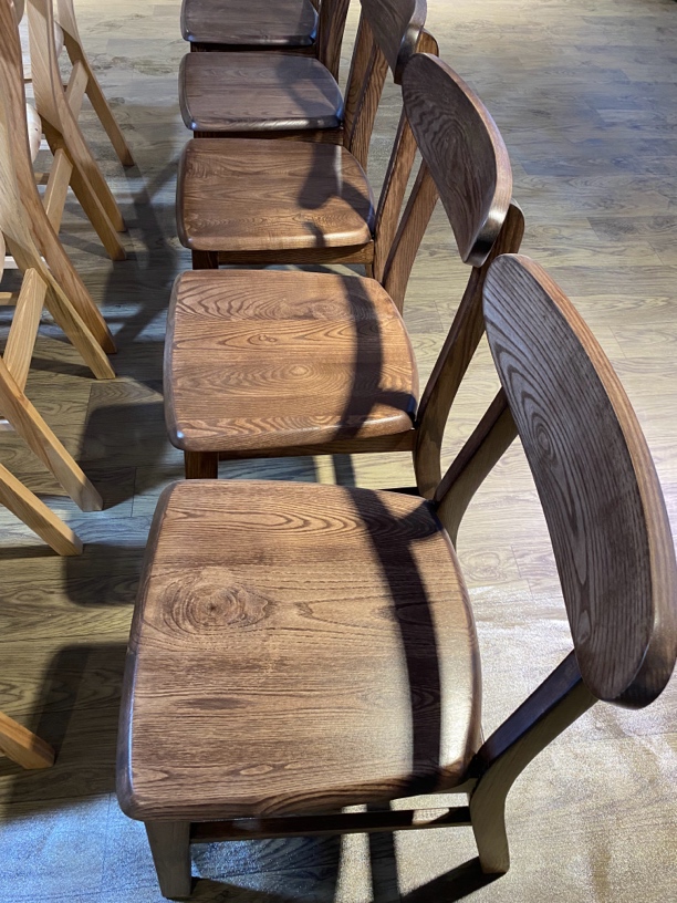 北美简约轻奢美式复古北欧白蜡木餐椅，可做胡桃色靠背椅家用餐厅