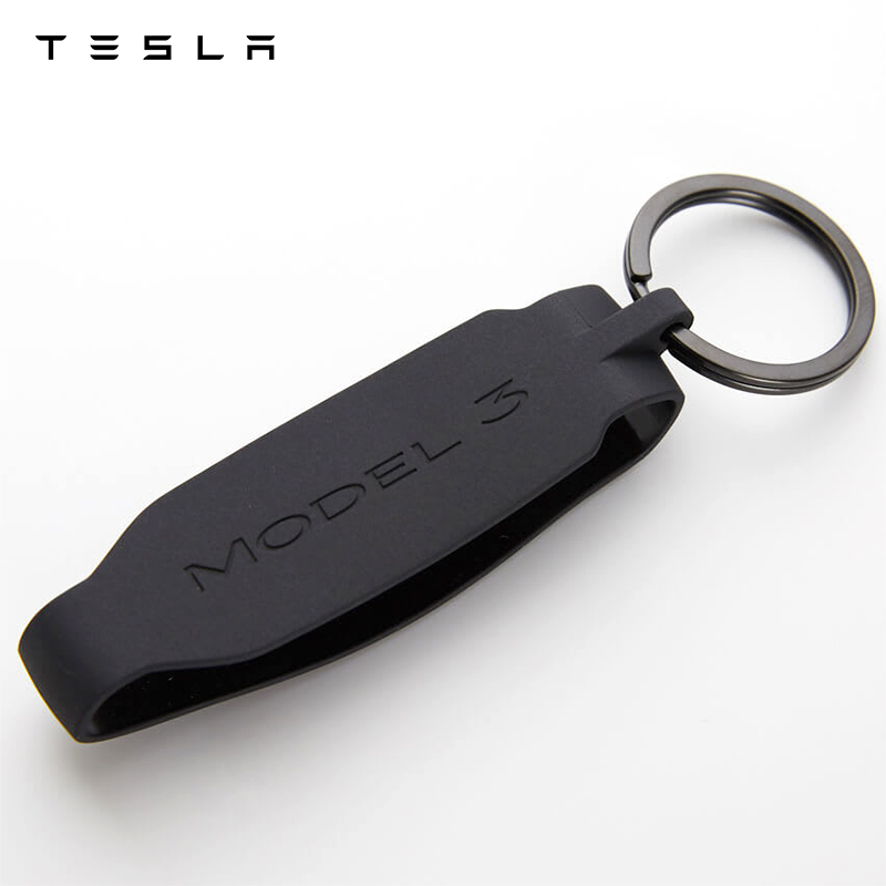 Tesla/特斯拉汽车遥控器硅胶钥匙带Model 3 简洁外观 金属圈环
