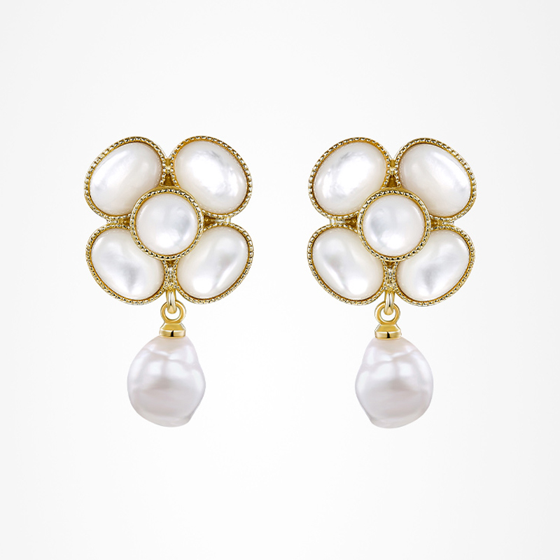 铜合金耳饰 气质轻奢小香风山茶花耳环925纯银耳钉饰品时尚 CY-08