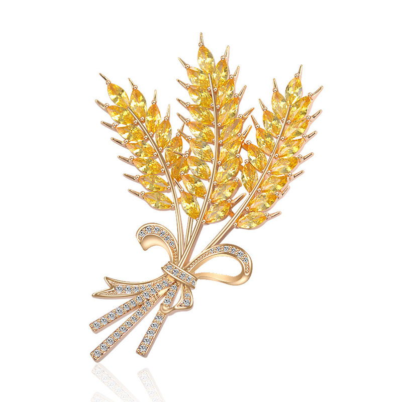 铜合金胸针 麦穗胸针女金黄色大麦别针优雅胸花配饰  CY-319