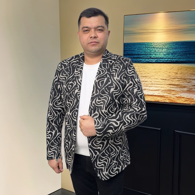西装外套男秋冬新款时尚商务修身风加厚休闲式西服山羊皮印花688