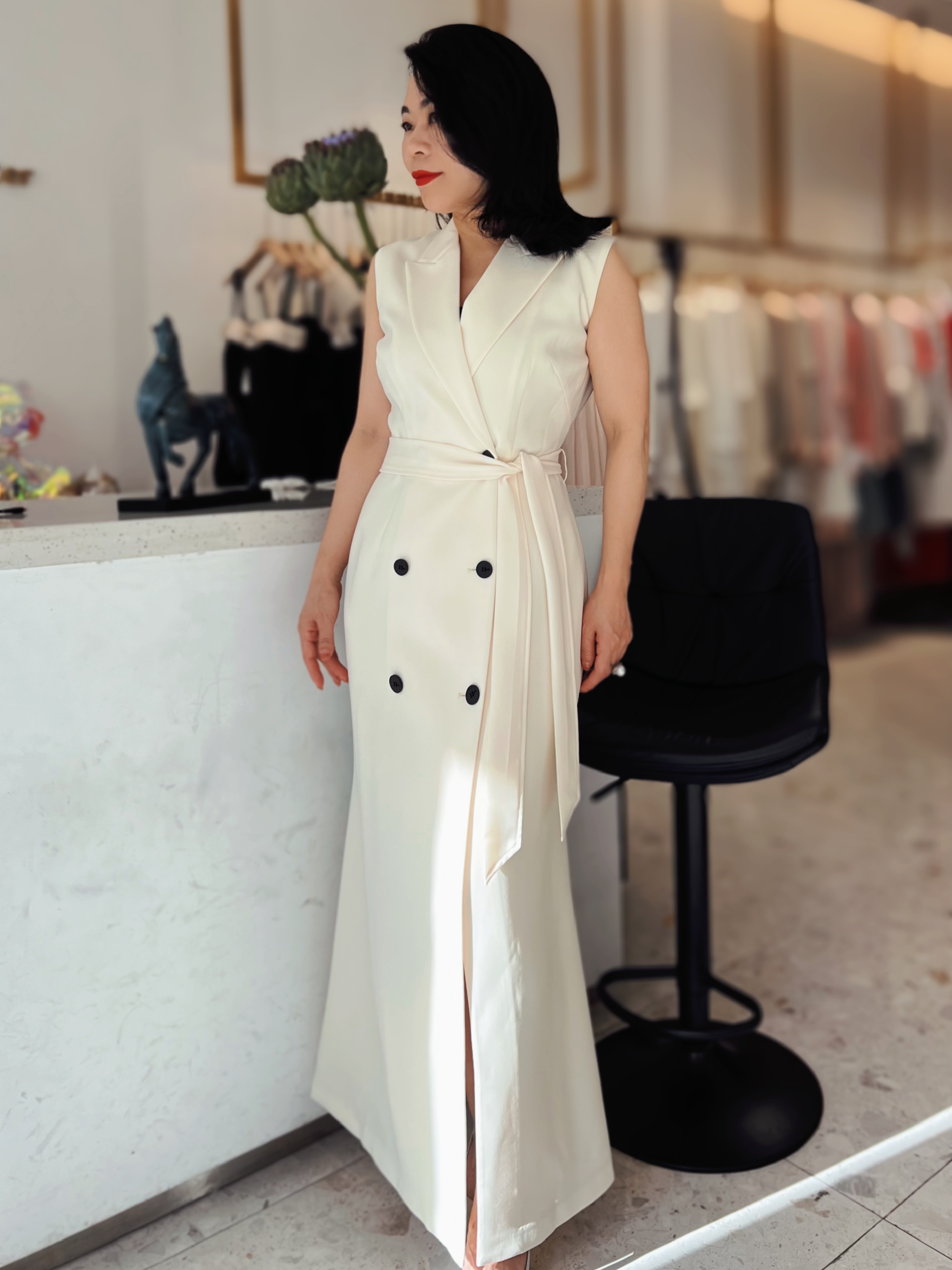 【豆豆精选】DODO腰带长款马甲连衣裙 春季连衣裙