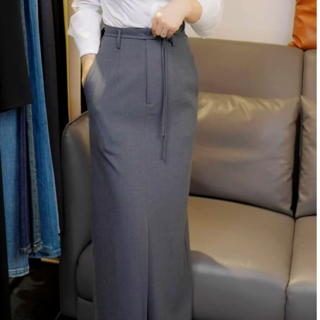 DODO【豆豆精选】斜口袋系带半裙 显瘦女装半身裙