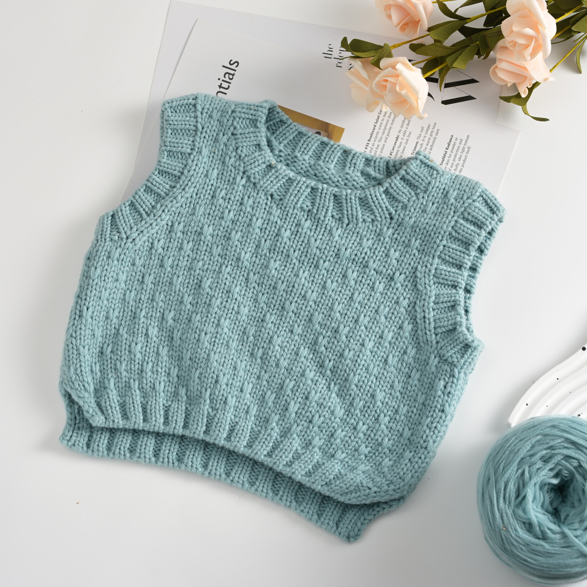 【自由背心】手工diy材料包非成品 羊毛亲子装春秋背心款零基础教程