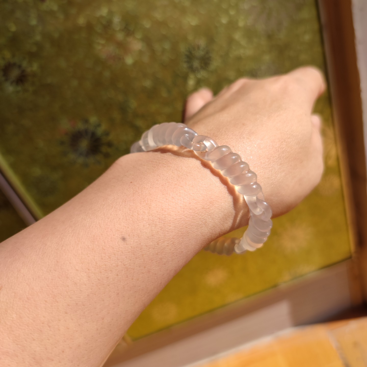 天然玛瑙手镯手链环环相扣高冰猫眼儿手链原创设计女款新品